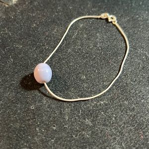 Sterling silver and glass bead bracelet- D1